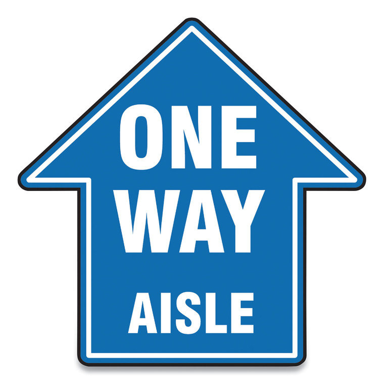 Slip-Gard Social Distance Floor Signs, 17 X 17, "one Way Aisle", Blue, 25/pack - GN1MFS466ESP