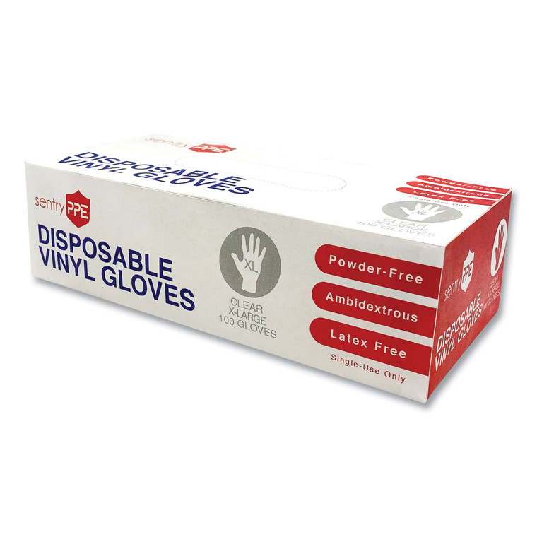 Single Use Vinyl Glove, Clear, X-Large, 100/box, 10 Boxes/carton - GN1PE17332