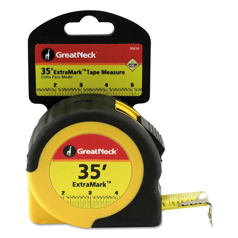 Extramark Tape Measure, 1" X 35ft, Steel, Yellow/black - GNS95010