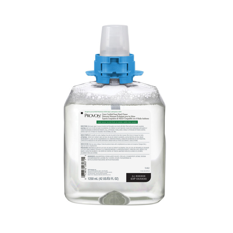 Green Certified Foam Hand Cleaner, Fragrance-Free, 1,250 Ml Refill, 4/carton - GOJ518204CT