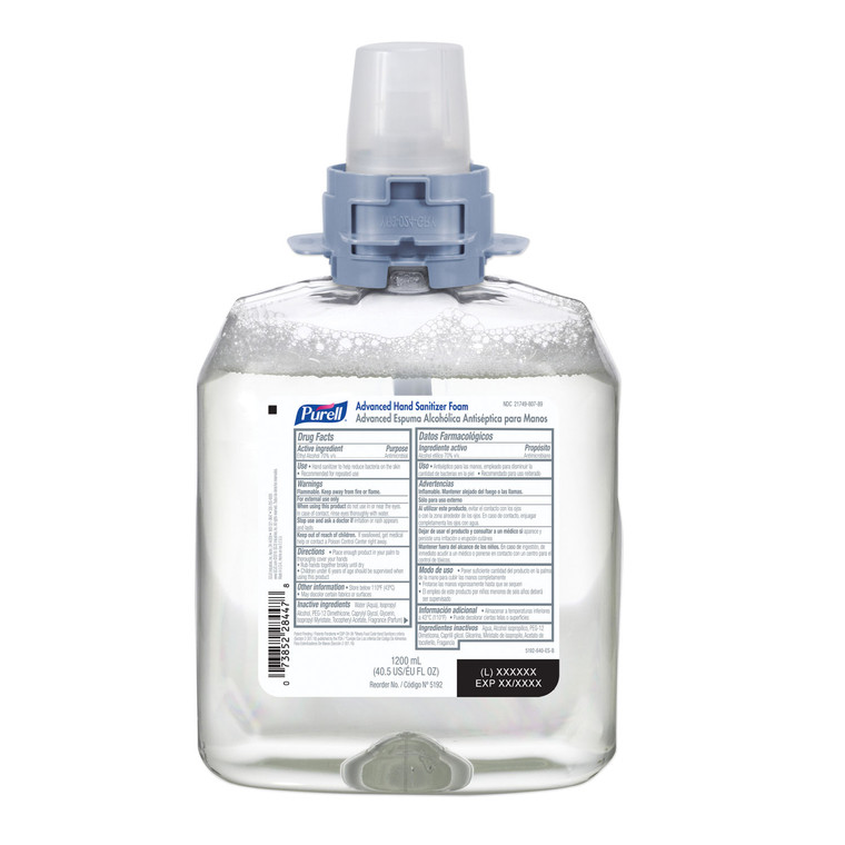 Fmx-12 Refill Advanced Foam Hand Sanitizer, 1,200 Ml, Unscented, 4/carton - GOJ519204CT