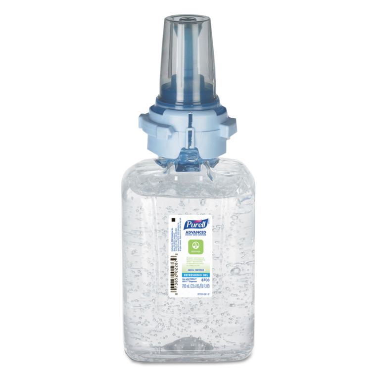 Green Certified Advanced Refreshing Gel Hand Sanitizer, For Adx-7, 700 Ml, Fragrance-Free, 4/carton - GOJ870304CT