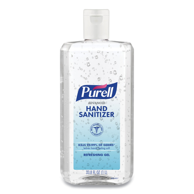 Advanced Refreshing Gel Hand Sanitizer, 1 L Flip Cap Bottle, Clean Scent, 4/carton - GOJ968304CT