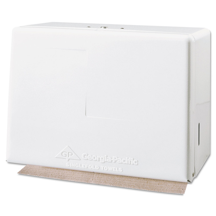 Space Saver Singlefold Towel Dispenser, Steel, 11.63 X 6.63 X 8.13, White - GPC56701