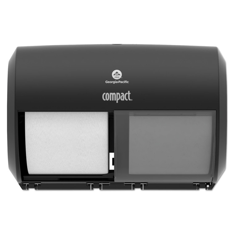 Compact Coreless Side-By-Side 2-Roll Tissue Dispenser, 11.5 X 7.625 X 8, Black - GPC56784A