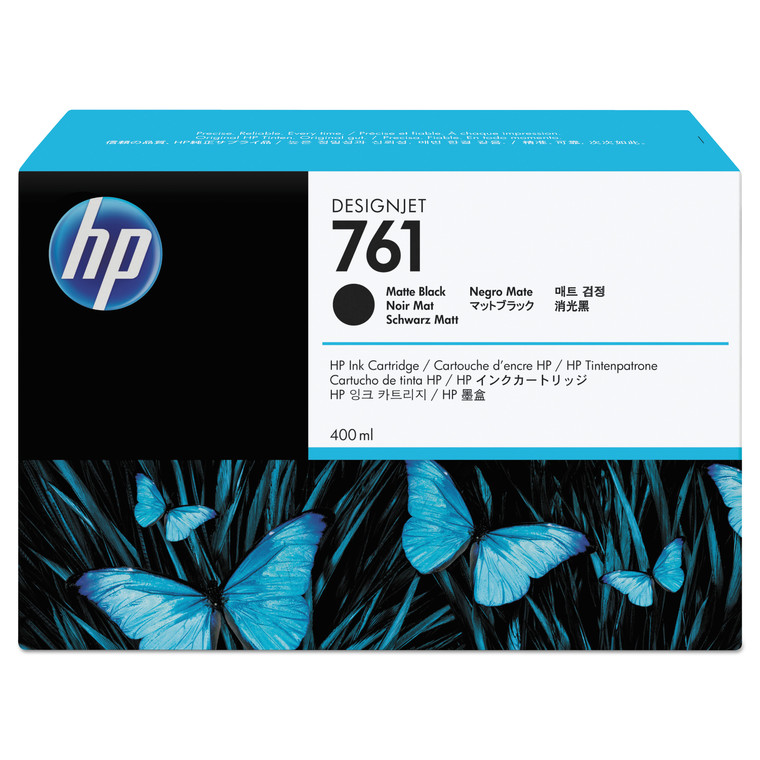 HP 761, (cm991a) Matte Black Original Ink Cartridge - HEWCM991A