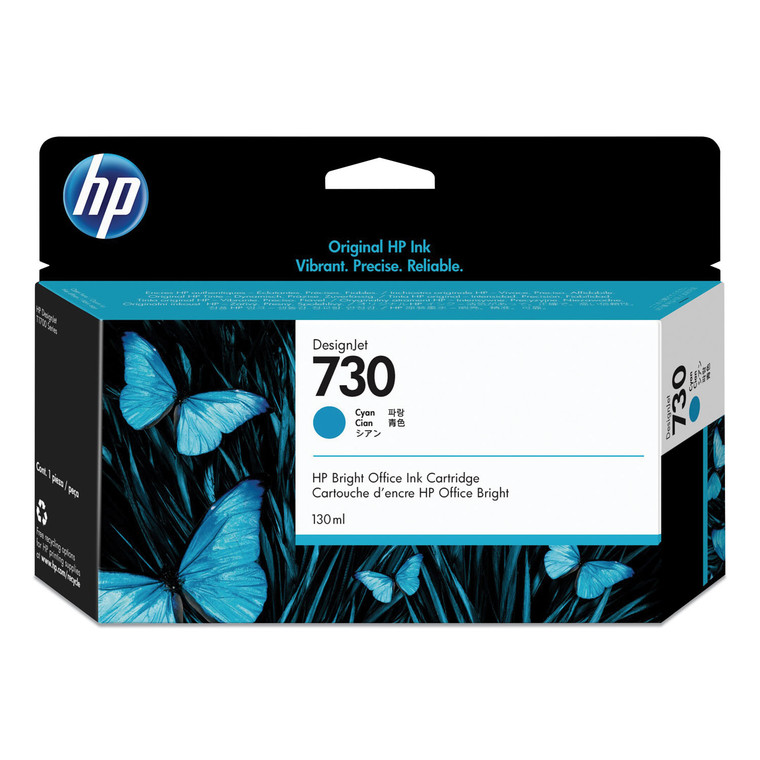 HP 730, (p2v62a) Cyan Original Ink Cartridge - HEWP2V62A