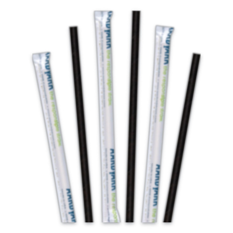 Aardvark Paper Straws, 5.75", Black, 3,200/carton - HFM61612099