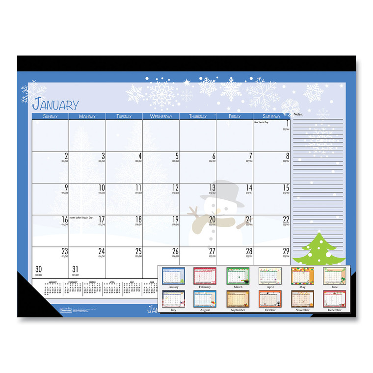 Recycled Desk Pad Calendar, Earthscapes Seasonal Artwork, 22 X 17, Black Binding/corners,12-Month (jan To Dec): 2022 - HOD139