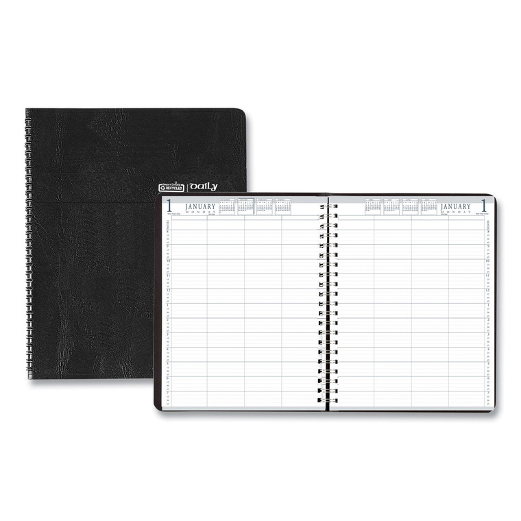 Eight-Person Group Practice Daily Appointment Book, 11 X 8.5, Black Cover, 12-Month (jan To Dec): 2022 - HOD28102