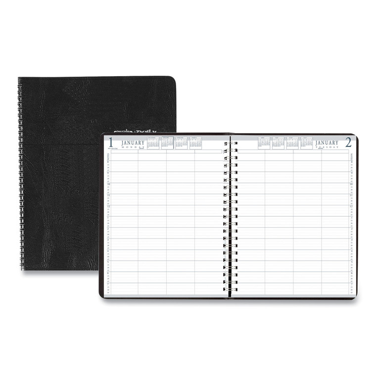 Four-Person Group Practice Daily Appointment Book, 11 X 8.5, Black Cover, 12-Month (jan To Dec): 2022 - HOD28202