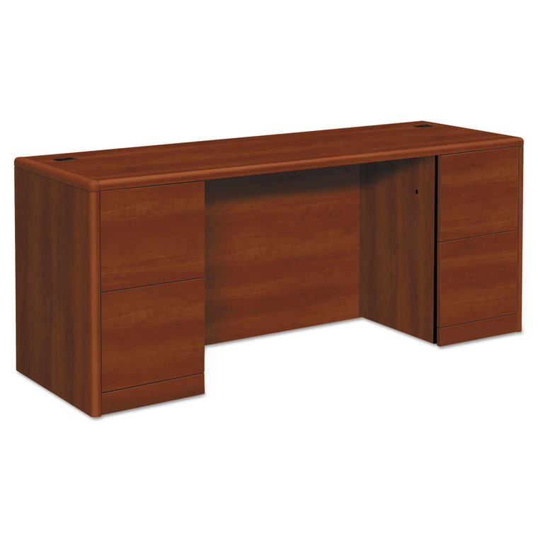 10700 Kneespace Credenza, Full Height Pedestals, 72w X 24d X 29.5h, Cognac - HON10741CO