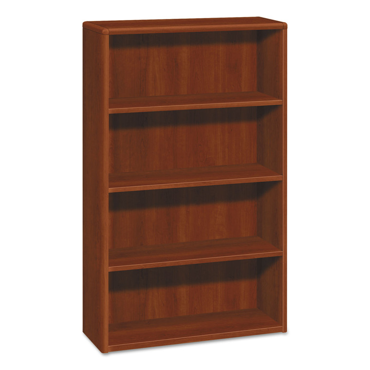 10700 Series Wood Bookcase, Four Shelf, 36w X 13 1/8d X 57 1/8h, Cognac - HON10754CO