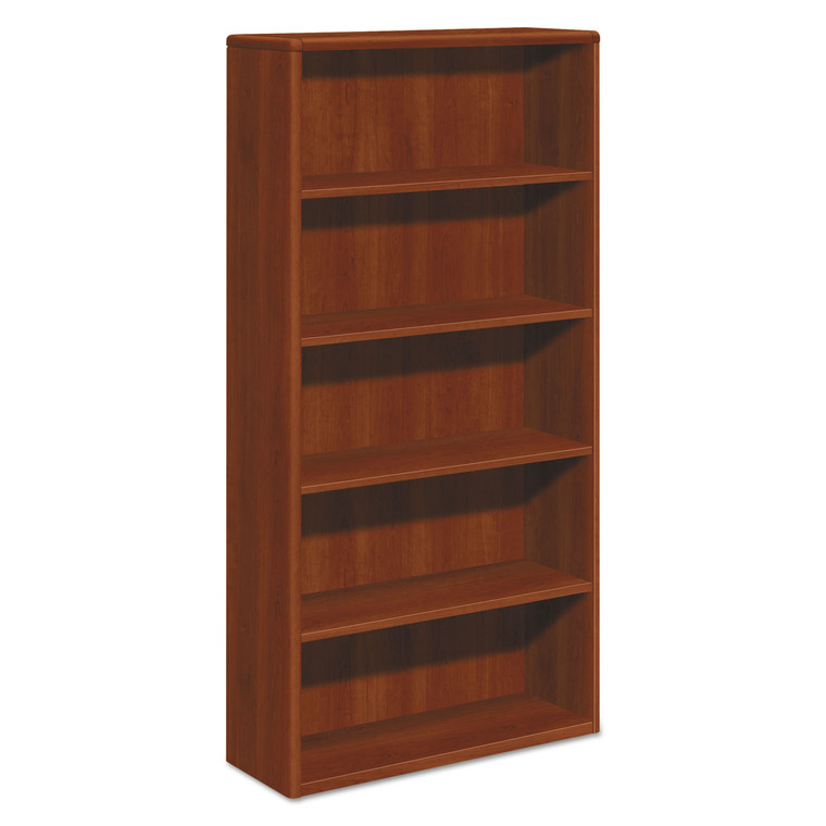 10700 Series Wood Bookcase, Five Shelf, 36w X 13 1/8d X 71h, Cognac - HON10755CO