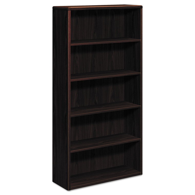 10700 Series Wood Bookcase, Five Shelf, 36w X 13 1/8d X 71h, Mahogany - HON10755NN