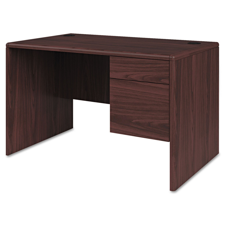10700 Series Single Pedestal Desk With Three-Quarter Height Right Pedestal, 48" X 30" X 29.5", Mahogany - HON107885RNN
