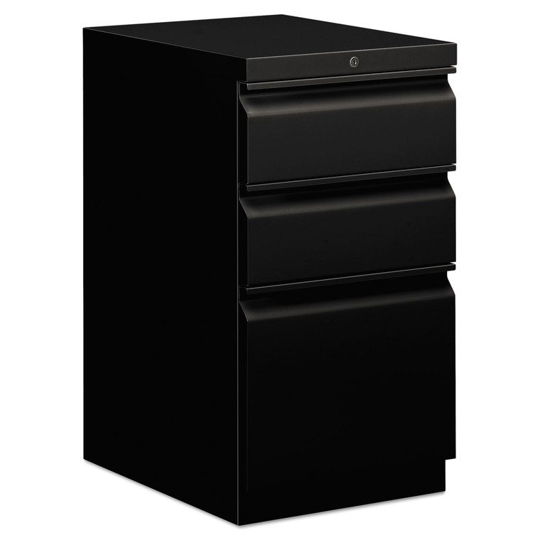 Brigade Mobile Pedestal With Pencil Tray Insert, Left Or Right, 3-Drawers: Box/box/file, Letter, Black, 15" X 19.88" X 28" - HON33720RP