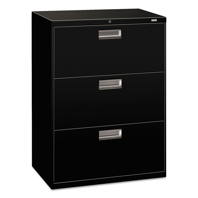 Brigade 600 Series Lateral File, 3 Legal/letter-Size File Drawers, Black, 30" X 18" X 39.13" - HON673LP