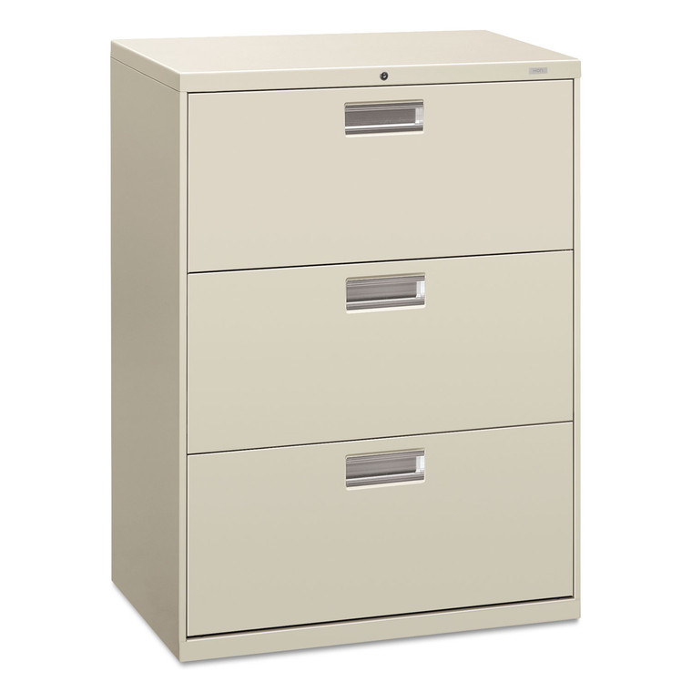 Brigade 600 Series Lateral File, 3 Legal/letter-Size File Drawers, Light Gray, 30" X 18" X 39.13" - HON673LQ