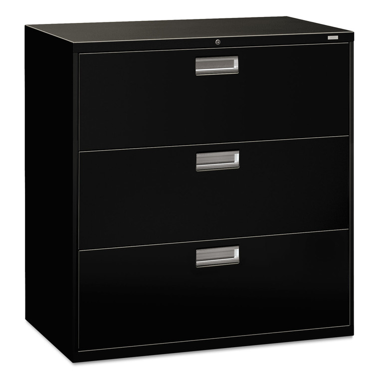 Brigade 600 Series Lateral File, 3 Legal/letter-Size File Drawers, Black, 42" X 18" X 39.13" - HON693LP