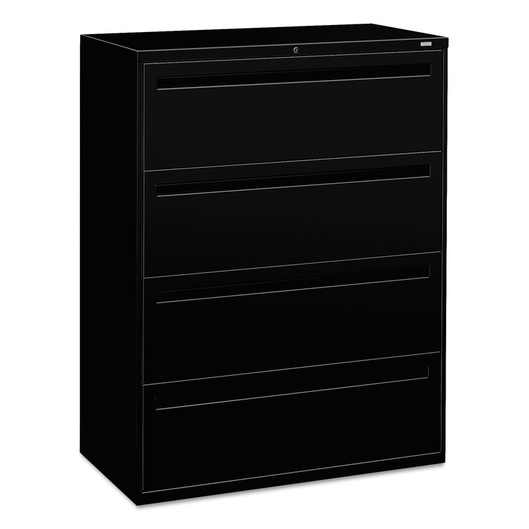 Brigade 700 Series Lateral File, 4 Legal/letter-Size File Drawers, Black, 42" X 18" X 52.5" - HON794LP