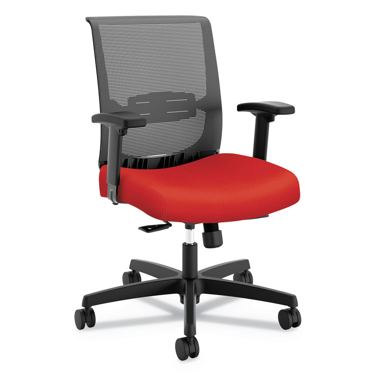 Convergence Mid-Back Task Chair, Synchro-Tilt And Seat Glide, Supports Up To 275 Lb, Red Seat, Black Back/base - HONCMY1ACU67