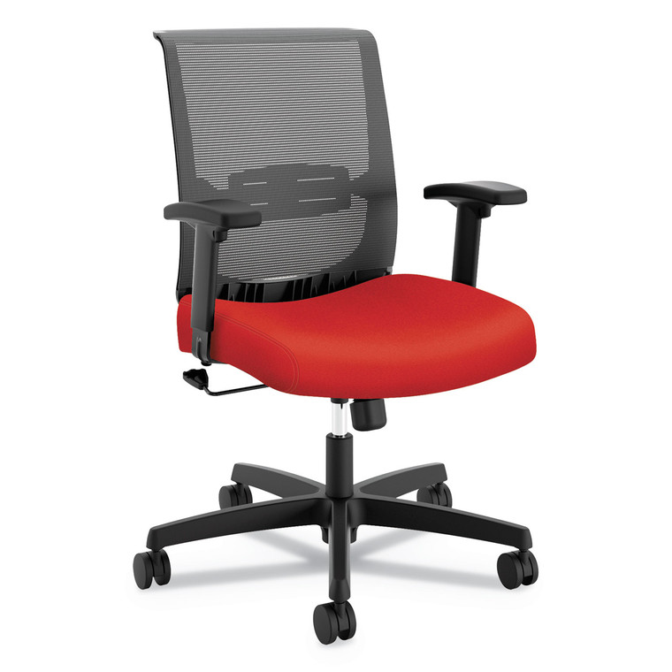Convergence Mid-Back Task Chair, Swivel-Tilt, Supports Up To 275 Lb, 16.5" To 21" Seat Height, Red Seat, Black Back/base - HONCMZ1ACU67