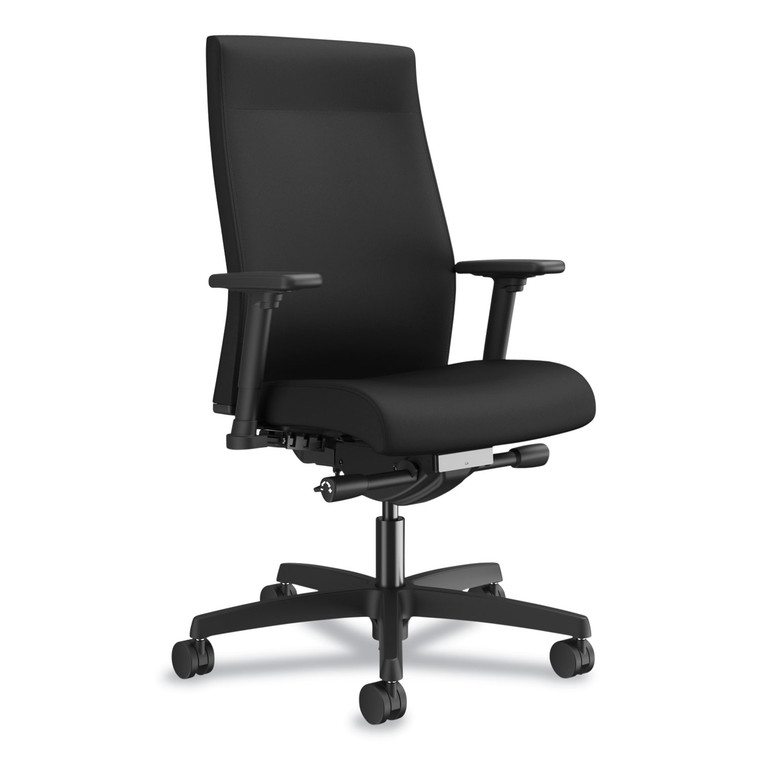 Ignition 2.0 Upholstered Mid-Back Task Chair With Lumbar, Supports Up To 300 Lb, 17" To 22" Seat Height, Black - HONI2UL2AC10TK