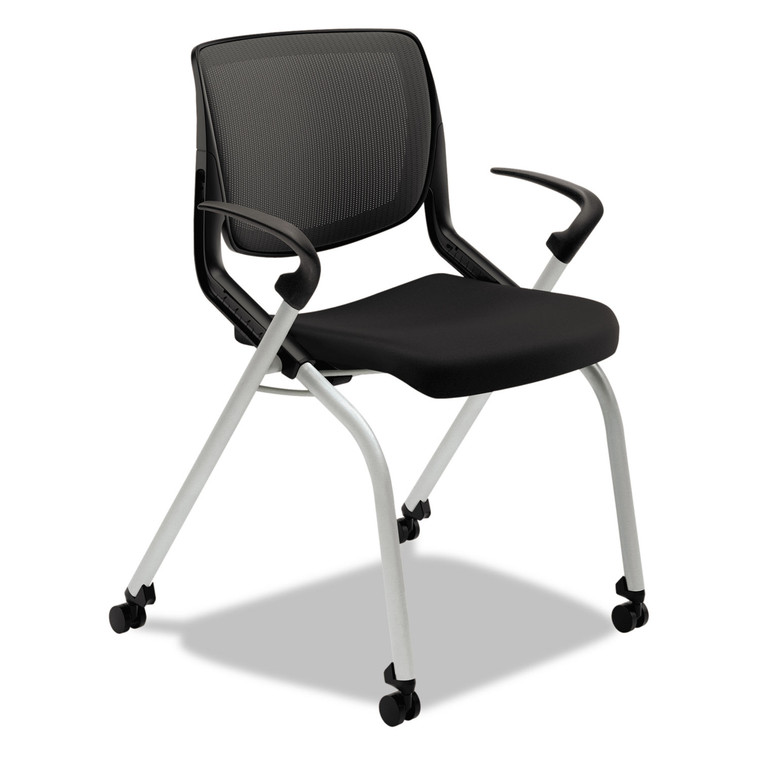 Motivate Nesting/stacking Flex-Back Chair, Supports Up To 300 Lb, Onyx Seat, Black Back, Platinum Base - HONMN212ONCU10