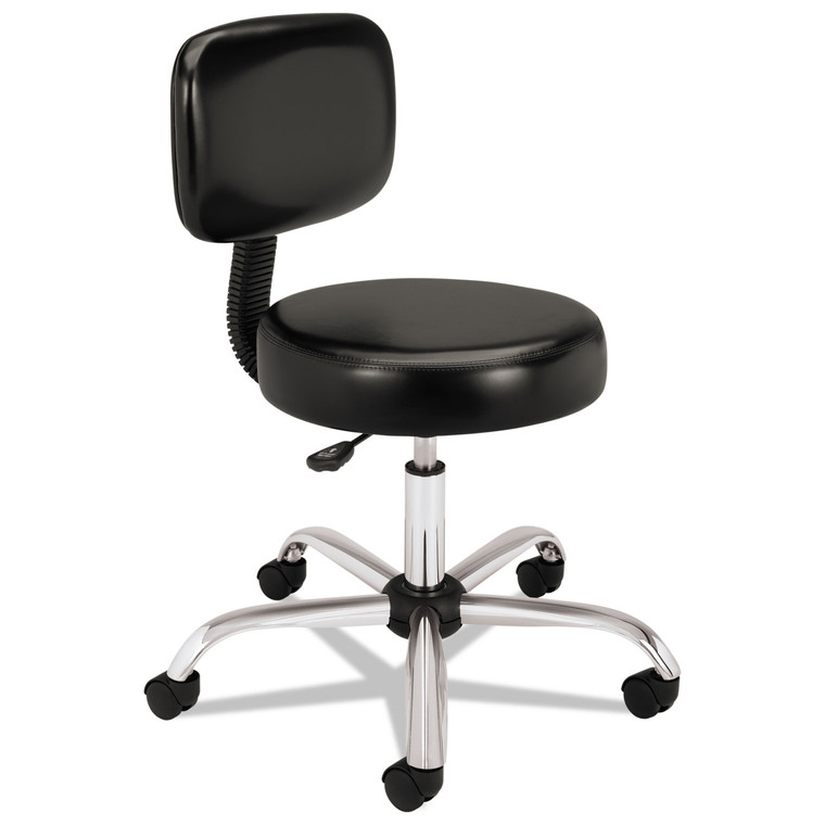 Adjustable Task/lab Stool, Supports Up To 250 Lb, 17.25" To 22" Seat Height, Black Seat/back, Steel Base - HONMTS11EA11