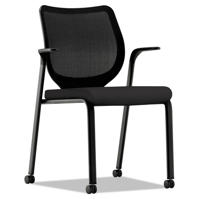 Nucleus Series Multipurpose Stacking Chair, Ilira-Stretch M4 Back, Supports Up To 300 Lb, Black - HONN606HCU10