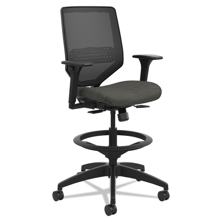Solve Series Mesh Back Task Stool, Supports Up To 300 Lb, 23" To 33" Seat Height, Ink Seat/back, Black Base - HONSVSM1ALC10T