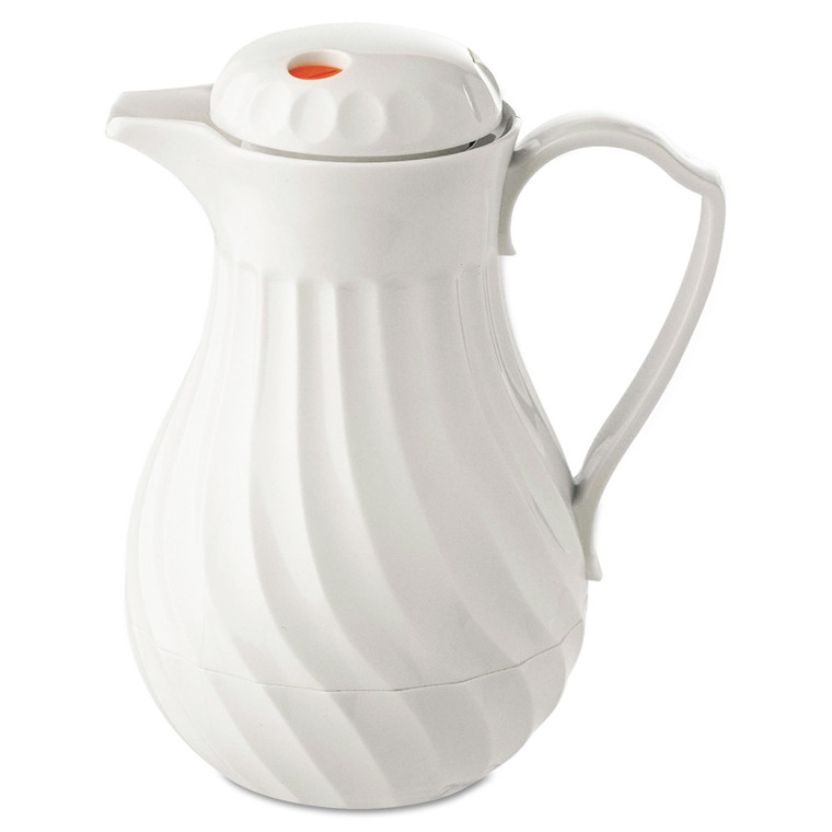 Poly Lined Carafe, Swirl Design, 40oz Capacity, White - HOR4022