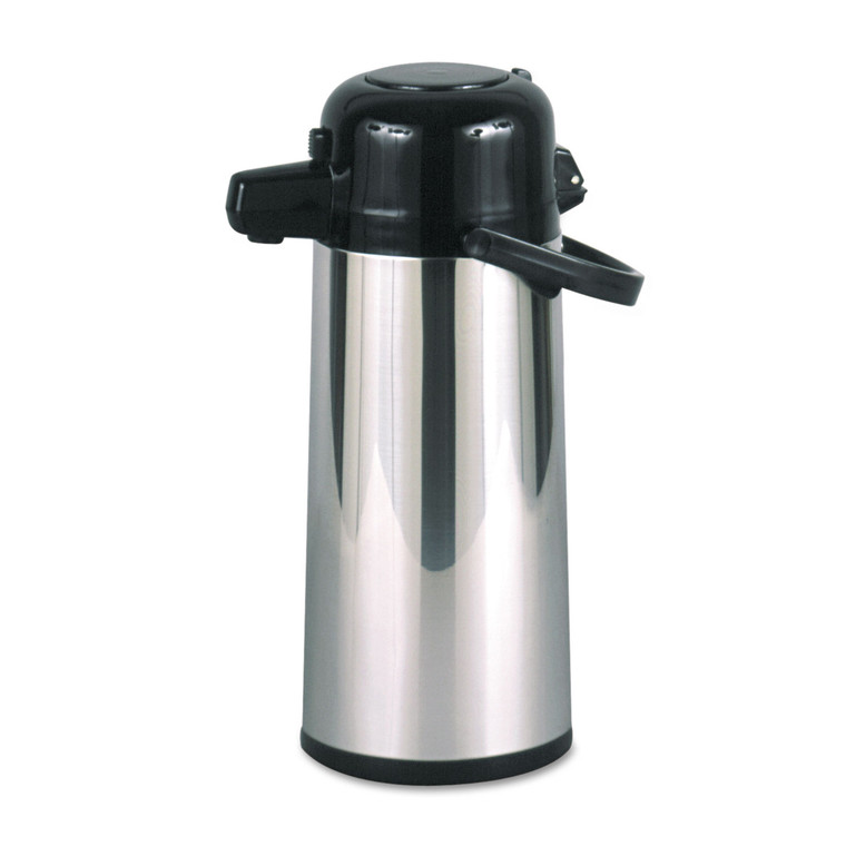 Commercial Grade 2.2l Airpot, W/push-Button Pump, Stainless Steel/black - HORPAE22B