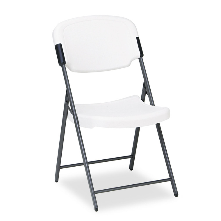 Rough N Ready Commercial Folding Chair, Supports Up To 350 Lb, Platinum Seat, Platinum Back, Black Base - ICE64003