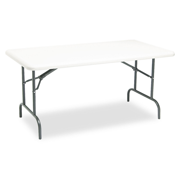 Indestructable Industrial Folding Table, Rectangular Top, 1,200 Lb Capacity, 60 X 30 X 29, Platinum - ICE65213