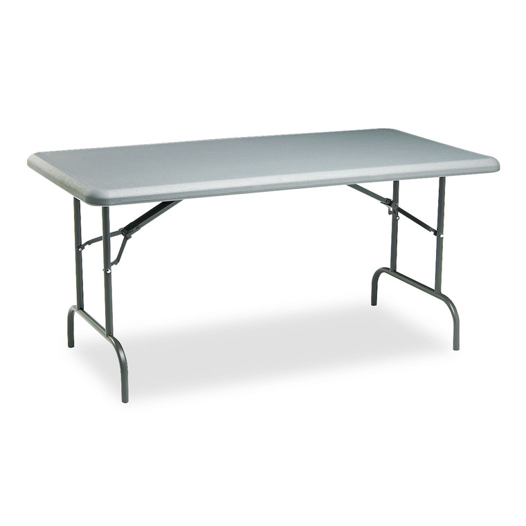 Indestructable Industrial Folding Table, Rectangular Top, 1,200 Lb Capacity, 60 X 30 X 29, Charcoal - ICE65217
