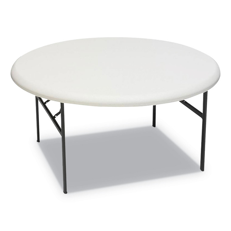 Indestructable Classic Folding Table, Round Top, 200 Lb Capacity, 60" Dia X 29"h, Platinum - ICE65263