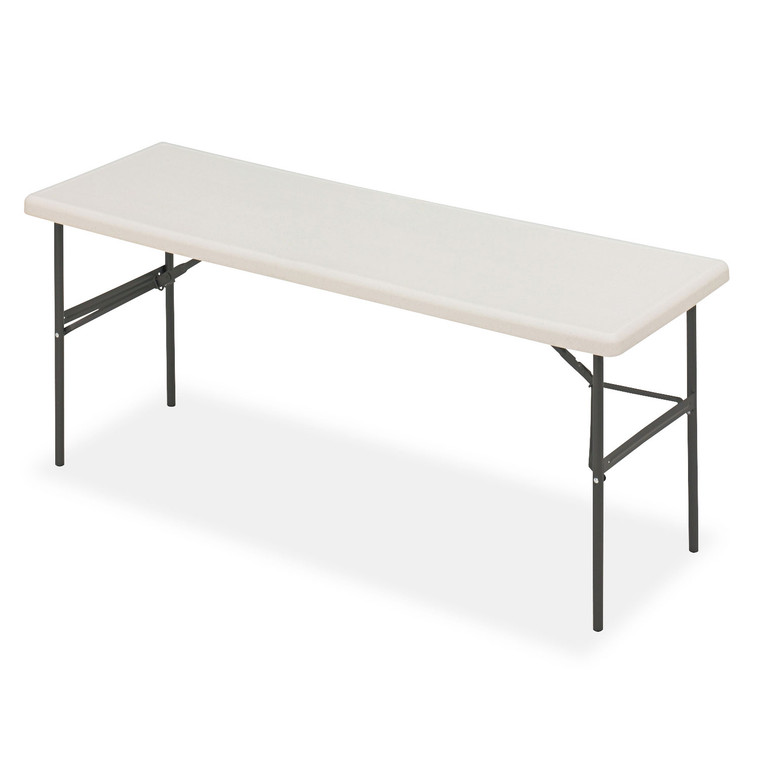 Indestructable Classic Folding Table, Rectangular Top, 1,200 Lb Capacity, 72 X 24 X 29, Platinum - ICE65383