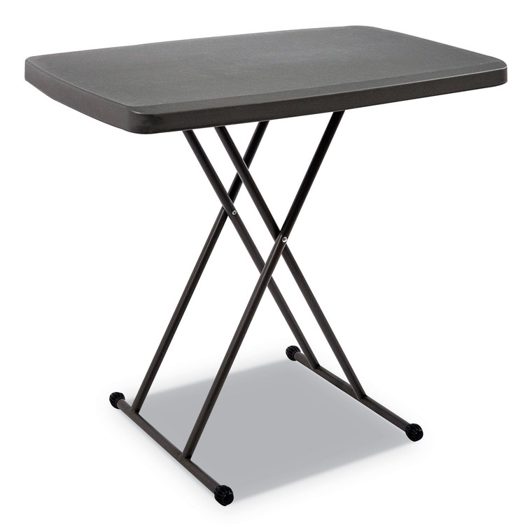 Indestructable Classic Personal Folding Table, 30 X 20 X 25 To 28 High, Charcoal - ICE65491