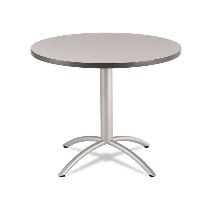 Cafeworks Table, Cafe-Height, Round Top, 36" Dia X 30"h, Gray/silver - ICE65621
