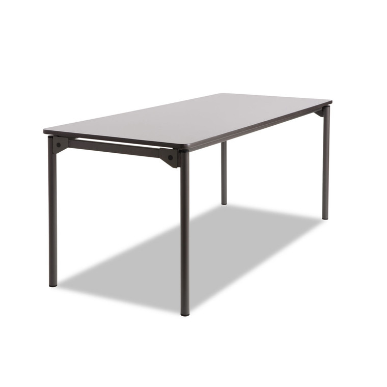Maxx Legroom Wood Folding Table, Rectangular Top, 72 X 30 X 29.5, Gray/charcoal - ICE65827
