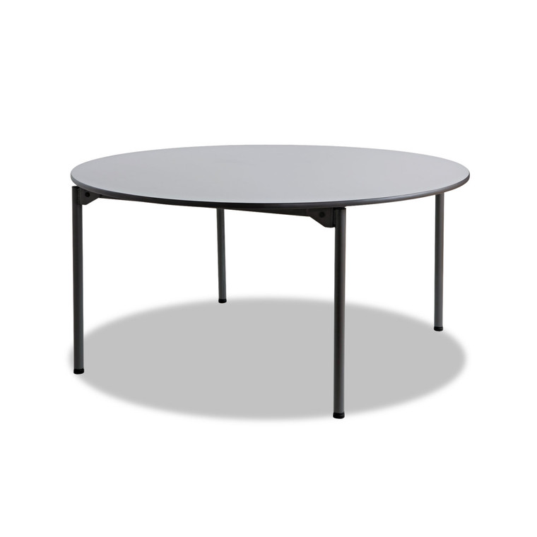 Maxx Legroom Wood Folding Table, Round Top, 60" Dia X 29.5"h, Gray/charcoal - ICE65867