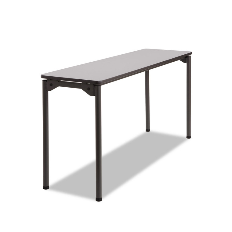 Maxx Legroom Wood Folding Table, Rectangular Top, 60 X 18 X 29.5, Gray/charcoal - ICE65877