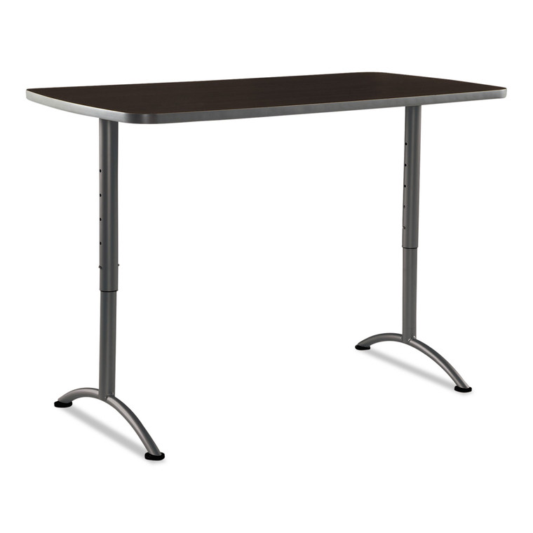 Arc Adjustable-Height Table, Rectangular Top, 30 X 60 X 30 To 42 High, Walnut/gray - ICE69314