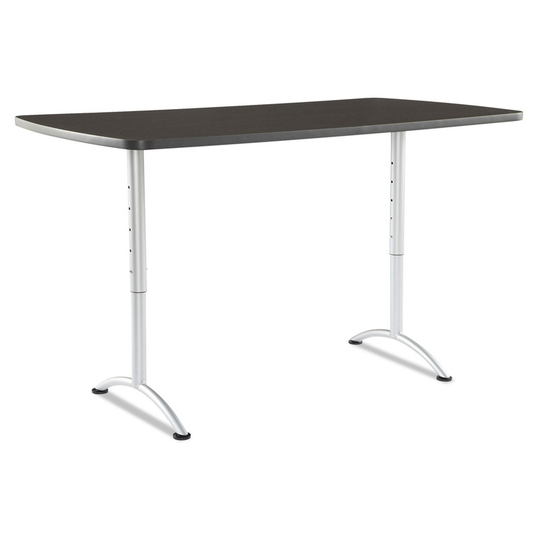 Arc Adjustable-Height Table, Rectangular Top, 36 X 72 X 30 To 42 High, Gray Walnut/silver - ICE69325