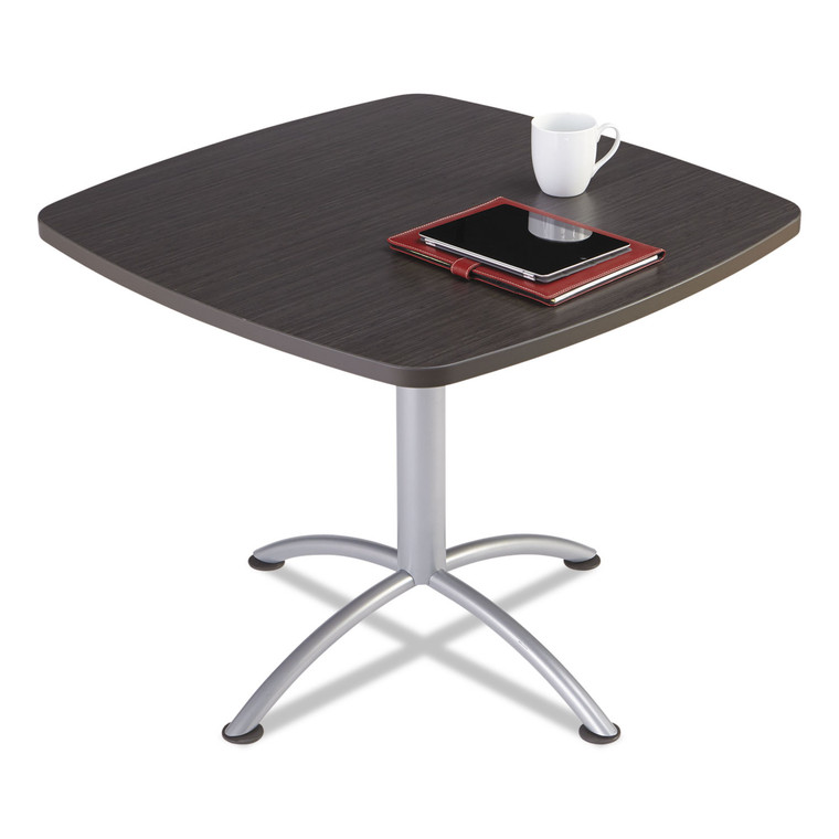 Iland Table, Cafe-Height, Square Top, Contoured Edges, 36 X 36 X 29, Gray Walnut/silver - ICE69724