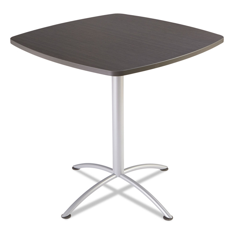 Iland Table, Bistro-Height, Square Top, Contoured Edges, 42 X 42 X 42, Gray Walnut/silver - ICE69764