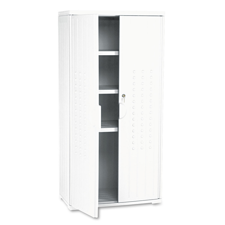 Rough N Ready Storage Cabinet, Three-Shelf, 33 X 18 X 66, Platinum - ICE92553