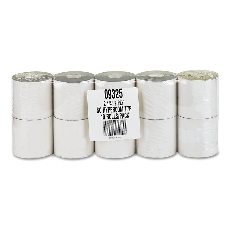 Impact Printing Carbonless Paper Rolls, 2.25" X 70 Ft, White/canary, 10/pack - ICX90770440